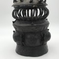 Ashanti Bronze pot with Chief and Tribal members on lid