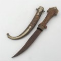 Antique Moroccan Jambya / Koummya dagger with brass sheath