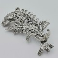 Vintage costume jewellery brooch - Silver coloured