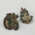 Lot of 7 Tom and Jerry pin badges issued by Steers