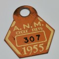 1955 A.N.M Cycle license for bicycle #307