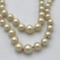 Imitation pearls double string necklace with sterling clasp - one marcasite missing - 42cm