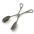 Vintage silver plated salad tongs