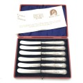 Set of 6 Antique Leverly Bros. butter knives Hallmarked silver handles