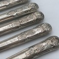 Set of 6 Antique Leverly Bros. butter knives Hallmarked silver handles