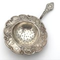 Vintage silver plated tea strainer