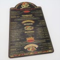 Vintage Silver Creek Spur Durbanville wooden menu - Spur Burger R13,95