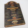 Vintage Santa Monica Spur Cape Town wooden menu - Spur Burger R14,95