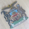 Vintage Rhodesia and Nyasaland brass plaque - Size 40 x 38 cm