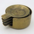 Vintage Brass Ashtray set - 4 small ashtrays