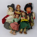 Lot of 5 vintage dolls