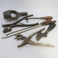Lot of 7 vintage leather work tools