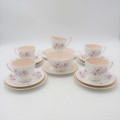 Royal Standard tea set - 4 trios, cake plate, sugar bowl, milk jug - 15 Pieces