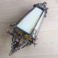 Vintage electrical wall lamp with white and yellow milk glass sides