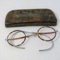Antique glasses frame in original pouch