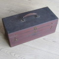 Antique wooden First Aid box with contents
