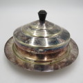 Vintage EPNS butter dish with glass inner