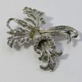 Vintage marcasite flower brooch