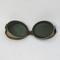 Pair of antique / vintage motorcycle glasses - no strap