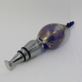 Vintage wine stopper with handmade glass top