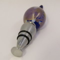 Vintage wine stopper with handmade glass top