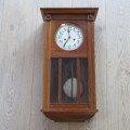 Vintage Oak wooden wall clock - 67 x 30 x 19cm
