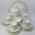 Vintage 17 piece `Chantilly` Elizabethan tea set - 4 x trios, cookie plate, sugar bowl and teapot