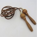 Vintage wood leather skipping rope