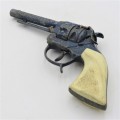 Vintage Shootin Iron blue toy cap gun - Some repairs done