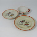 Vintage Childs Coffee set trio with Mickey Mouse picture