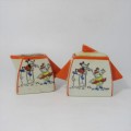 Childs Art Deco milk and sugar vessels with Mickey Mouse picture