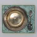 Vintage Bambi porridge bowl and spoon in original box marked 1960WDP - LW90
