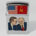 1990 Zippo with George Bush and Gorbachev - excellent condition