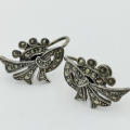 Pair of Silver marcasite earrings - Vintage