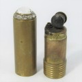 Antique brass lipstick lighter - needs flint