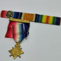 WW1 Miniature 1914 star - Mons star with ribbon bar and rosette