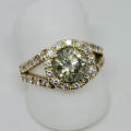 2,03ct Fancy Brown diamond ring with 29 smaller diamonds set in 9kt rose gold with E.G.L certificate