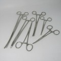 Lot of 6 Dentist clamps with curved fronts