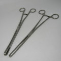 Lot of 5 Dentist extra long clamps and tools