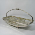 Vintage WMF silver plated Arte Deco snack dish with glass inserts - glass chipped and repaired