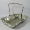Antique Walker and Hall silver plated serving basket with handle