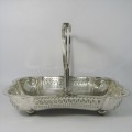 Antique Walker and Hall silver plated serving basket with handle