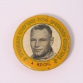 1956 Springbok tour tinnie badge - A Koch