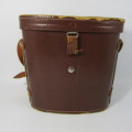 Vintage Yashica 10 x 50 binoculars in leather pouch - closing latch broken