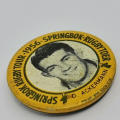 1956 Springbok Rugby tour Dawie Ackerman tinnie badge