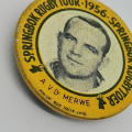 1956 Springbok Rugby tour Bertus van der Merwe tinnie badge