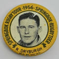 1956 Springbok Rugby tour Roy Dryburgh tinnie badge