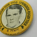 1956 Springbok Rugby tour Brian Pfaff tinnie badge