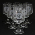 Set of 6 vintage SA Womans Auxiliary Naval Service (SWAN) sherry glasses - circa 1970`s - very rare