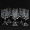 Set of 6 vintage SA Womans Auxiliary Naval Service (SWAN) liqueur glasses - circa 1970`s -  rare